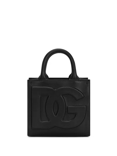 Dolce & Gabbana Black Leather Tote Handbag For Women