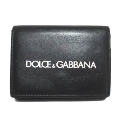 Pre-owned Dolce & Gabbana Black Leather Wallet (tri-fold) ()