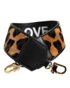 Dolce & Gabbana Black Leopard Print Reversible Bag Shoulder Women's Strap In Multi