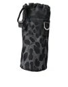 DOLCE & GABBANA BLACK LEOPARD ROUND SLIM TOTE BOTTLE CAGE BAG