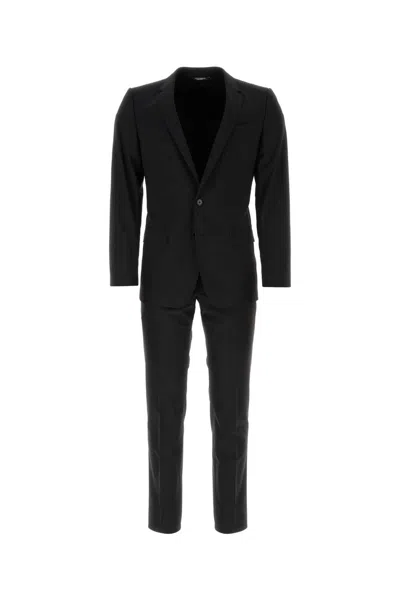 Dolce & Gabbana Black Light Wool Martini Suit In N0000