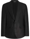 Dolce & Gabbana Black Single-breasted Linen Jacket In Black
