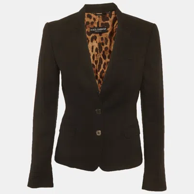 Pre-owned Dolce & Gabbana Black Linen Blend Blazer S