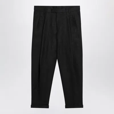 Dolce & Gabbana Black Linen Canvas Trousers