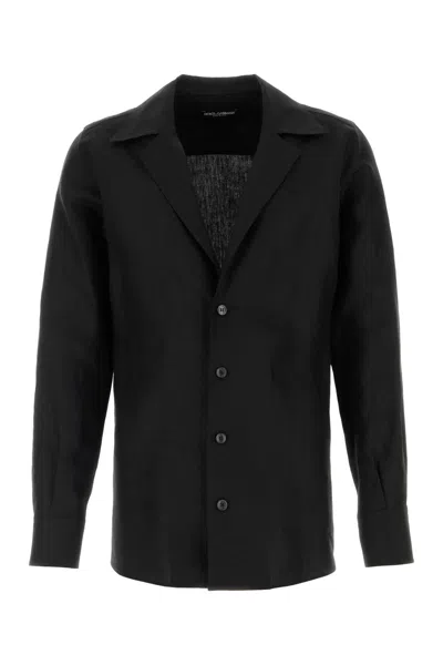 Dolce & Gabbana Black Linen Shirt