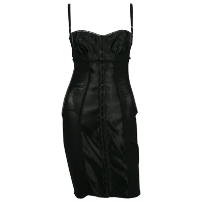 Pre-owned Dolce & Gabbana Black Lingerie Corset Bustier Dress