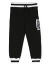 DOLCE & GABBANA BLACK LOGO-APPLIQUÉD TRACK PANTS