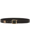 Dolce & Gabbana Smooth Leather Dg Belt With 8 In Black