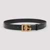 Dolce & Gabbana Adjustable Loop Stitched Belt In Black