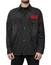 Dolce & Gabbana Black Logo Cotton Button Down Denim Men's Shirt In Black