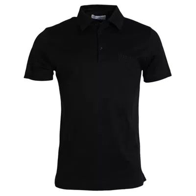Pre-owned Dolce & Gabbana Black Logo Cotton Collared Polo Top Men's T-shirt ()