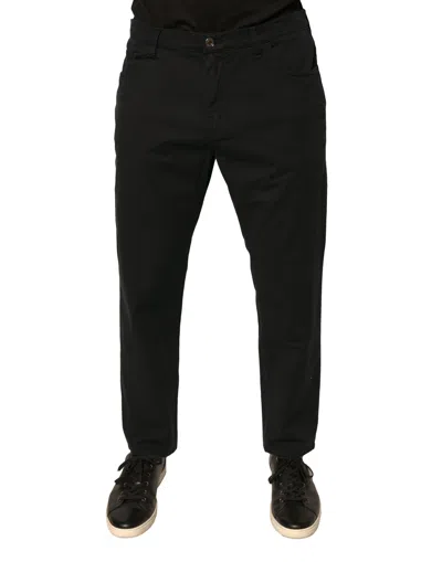 Pre-owned Dolce & Gabbana Black Logo Cotton Stretch Skinny Denim Men's Jeans ()