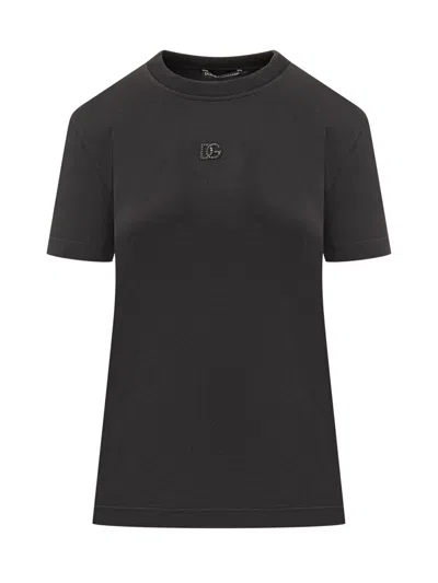 Dolce & Gabbana Black Logo Crew Neck T-shirt