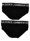 Dolce & Gabbana Logo-print Cotton Briefs (set Of Two) In Black