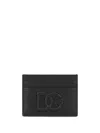Dolce & Gabbana Small Zip-around Wallet In Calfskin With Raised Logo In Black