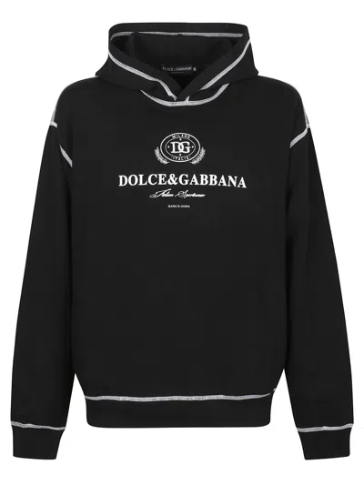 DOLCE & GABBANA BLACK LOGO HOODIE