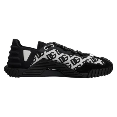 Pre-owned Dolce & Gabbana Black Logo Lace Up Low Top Ns1 Men's Sneakers ()