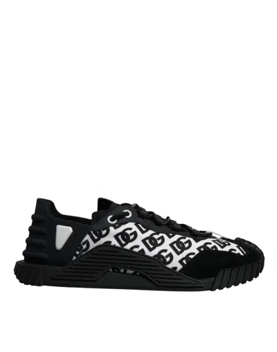 Pre-owned Dolce & Gabbana Black Logo Lace Up Low Top Ns1 Sneakers Men's Shoes ()