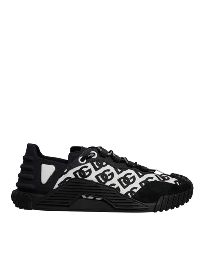 Pre-owned Dolce & Gabbana Black Logo Lace Up Low Top Ns1 Sneakers Men's Shoes ()
