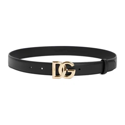 Dolce & Gabbana Black Logo Leather Belt