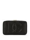 Dolce & Gabbana Embossed-logo Cross-body Bag In Black