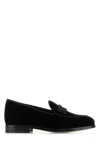 Dolce & Gabbana Grosgrain-bow Velvet Loafers In Black