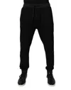 Dolce & Gabbana Black Cotton Stretch Jogger Sweatmen's Men's Pants In Black