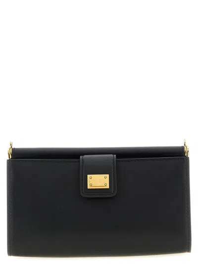 Dolce & Gabbana Black Logo Mini Crossbody Bag In Red