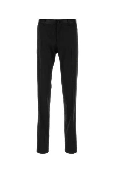 DOLCE & GABBANA BLACK LOGO NARROW PANTS