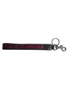 Dolce & Gabbana Black Logo Nylon Silver Brass Men Holder Keychain Keyring In Black
