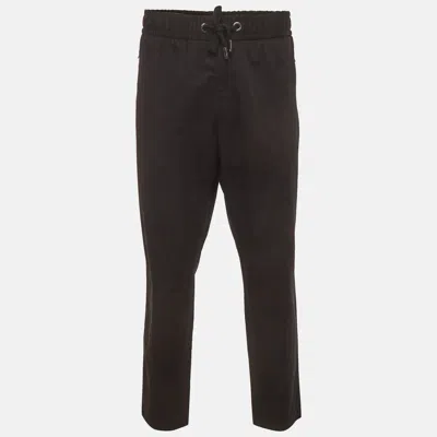 Pre-owned Dolce & Gabbana Black Logo Plaque Cotton Zip-up Joggers 4xl