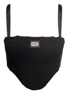 Dolce & Gabbana Black Logo-plaque Cropped Bustier Top In Black