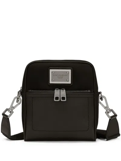 Dolce & Gabbana Black Logo-plaque Messenger Bag