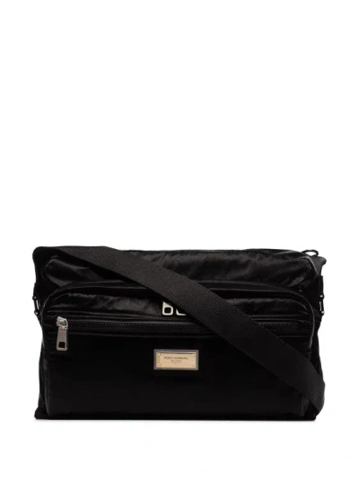 Dolce & Gabbana Logo Messenger Bag In Black