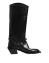 Dolce & Gabbana Black Logo Plaque Over The Calf Boot Shoes In Black