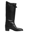 Dolce & Gabbana Black Logo Plaque Over The Calf Boots Shoes In Black