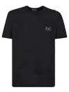 Dolce & Gabbana Black T-shirt With Logo Tag Detail On The Front In Black