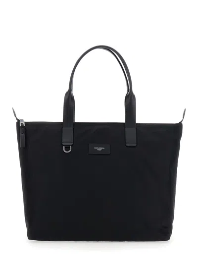 Dolce & Gabbana Black Logo-plaque Tote