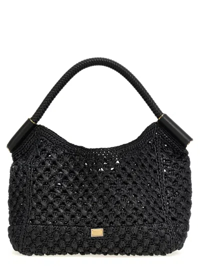 Dolce & Gabbana Black Logo-plaque Tote Bag