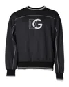 Dolce & Gabbana Black Logo Polyester Crew Neck Men Pullover Sweater In Black