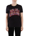 Dolce & Gabbana Black Cotton Large Print Top Crewneck T-shirt