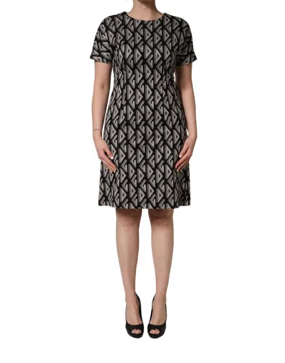 Dolce & Gabbana Logo-printed Cotton Dress In Multi