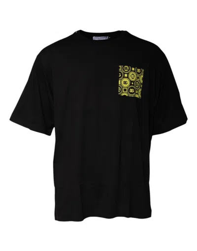 Pre-owned Dolce & Gabbana Black Logo Print Cotton Short Sleeves Men's T-shirt ()