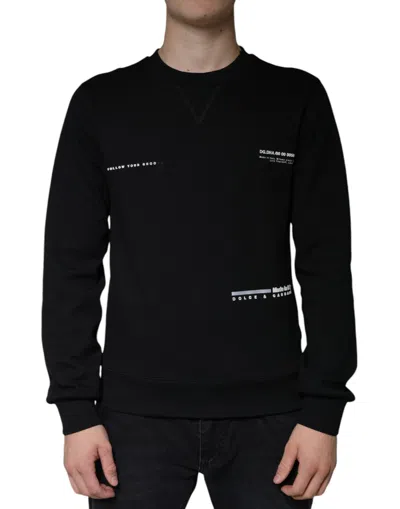 Dolce & Gabbana Black Logo Print Crewneck Sweatshirt Sweater