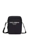 Dolce & Gabbana Black Logo-print Crossbody Bag In Black