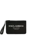 Dolce & Gabbana Black Logo Print Man Pochette