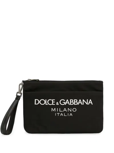 Dolce & Gabbana Black Logo Print Man Pochette