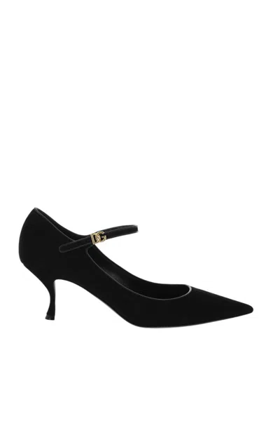 Dolce & Gabbana Black Logo Pumps In Animal Print