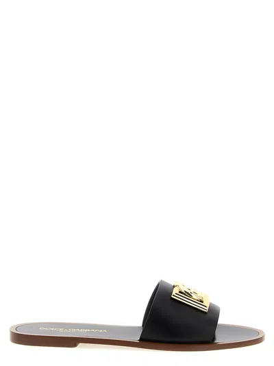 Dolce & Gabbana Black Logo Sandals