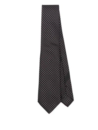 DOLCE & GABBANA BLACK LOGO SILK TIE